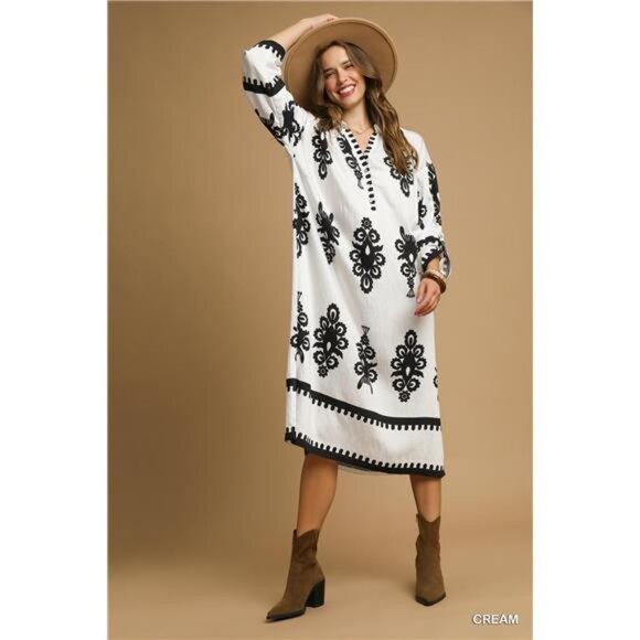 ✨NWT Umgee Abstract‎ Print Midi Dress - Picture 5 of 5